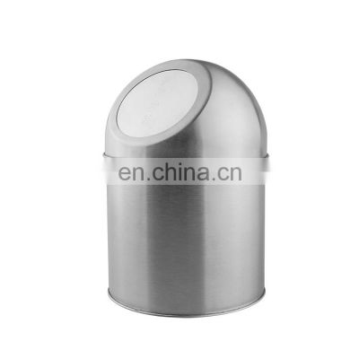 Stainless Steel Desk Trash Bin With Press LID Kitchen Bin