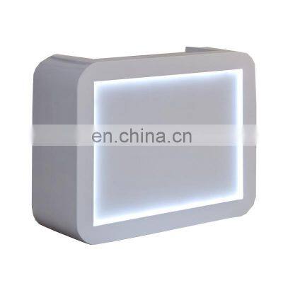 Newest Modern Wig Shop Reception Desk White Salon Counter Front Desk photo-3