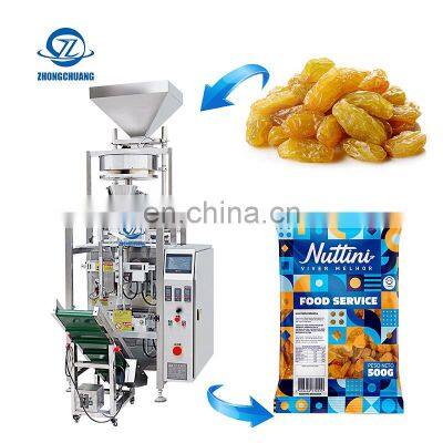 Automatic VFFS Oatmeal 1kg Puffed Sugar Beans Seeds Volumetric Cup Filler Filling Rice Granola Cereal Raisin Packing Machine