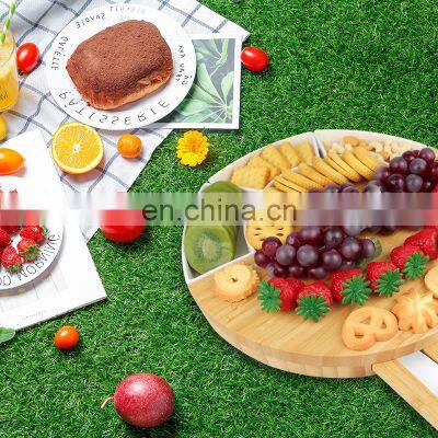 Fancy Gifts Bamboo Charcuterie Cheese Board With Removable Slate For Picnic And Party photo-5