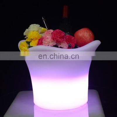 Custom High Quality LED Champagne Ice KTV/ Nightclub Party rechargeable luxury flashing wine plastic Glowing LED ice bucket