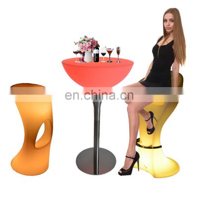 patio furniture /High top wireless party LED furniture set and bar lighting furniture led tall bar table and chairs