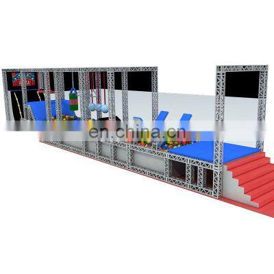 Colorful Elastic Bed Kids Indoor Trampoline Jumping Bed Ninja Course trampoline