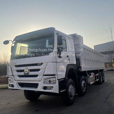 Left Hand Used Howo Dump Truck 12 Wheels 8x4 Heavy Truck 375HP 371HP 420HP