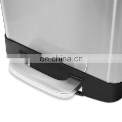 Top Quality Stainless Steel Garbage Bin Hotel Rectangular Pedal Decorative Customized Logo Trash Can