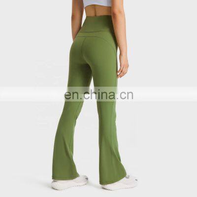 Custom High Waist Flare Running Fitness Pants Scrunch Butt Yoga Breathable Leggings