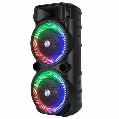 Hot Selling HF-8289 Double 8 Inch Horn Speaker RGB Led Light Home Party RGB Karaoke Music Player