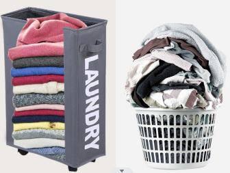 Customizable Color Rectangular Laundry Hamper with Wheels Easy-to-Operate Polyester Design for Home Bathroom Packed in Carton