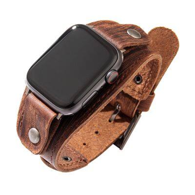 New Vintage Cowboy Punk Leather Strap Smart Bracelet Bands Leather Loop Replacement Watch Band for Apple Watch 7 8 Ultra photo-5