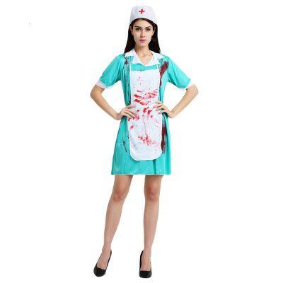 Halloween Adult Bloody Doctor Costumes Zombie Nurse Costume photo-4