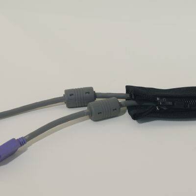Zipper Textile Sleeving Zipper Design Textile Material Easy Install Reusable Cable Protection