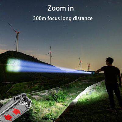 High Brightness LED Outdoor Flashlight Rechargeable Searchlight Strong Endurance Dimming Waterproof Portable for Camping Climbing Emergency photo-3