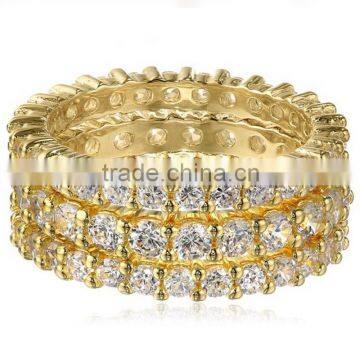 Three Sterling Silver Jewelry and Cubic Zirconia Stacking All-Around Wedding Bands photo-4