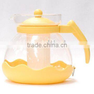 Glass tea pot with plastic handle (1500ml)