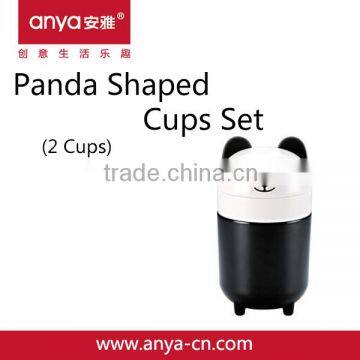 D714-A Creative Animal Panda Shaped Two-in-one Plastic Melamine Cups Set(2 Cups)Couples Cups Set