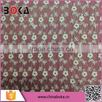 BOKA flower pattern embroidered mesh lace fabric