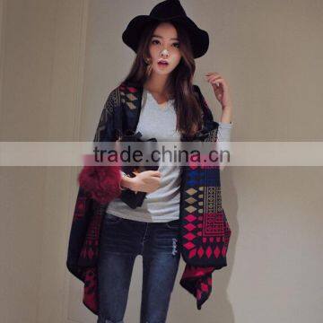 Winter Warm Fashion Ladies Cashmere Tartan Shawl Scarf Manufacturer