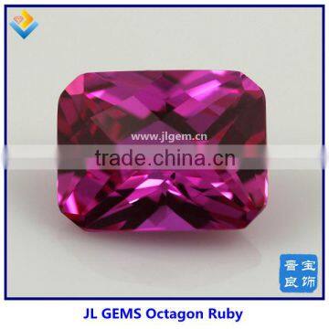 Lab Created Pink Octagon Cut Ruby corundum