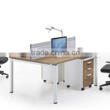 Small Wooden Workstation Computer Desk Office 2 Person Workstation Pedestal(SZ-WS271)