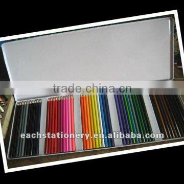 YIWU BSCI factory audit, 50pcs tip top artists kids color pencil set in metal pencil case