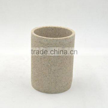 Lattice Pattern Polyresin Sandstone Bathroom Accessories Set photo-3