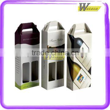 2016 new style promotion High Quality wine bottle box,wine gift packaging box , wine cardboard carton