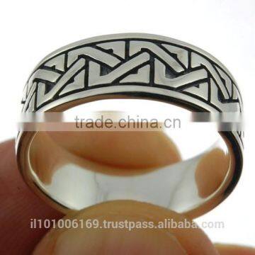Sterling Silver Celtic Mens Band Ring, Rp242 photo-3