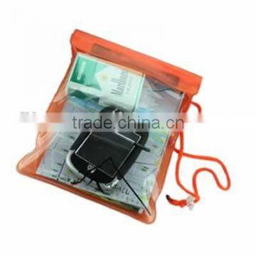 orange waterproof pounch for map or wallet