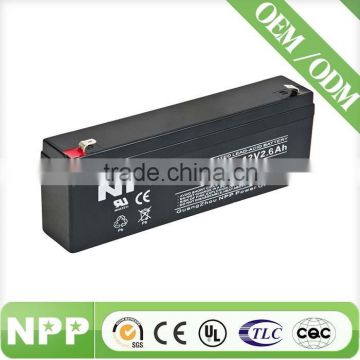 12 volt lead acid storage battery 12V2.6AH for cctv