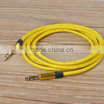 Stereo 3.5mm Male to Male Audio Cable DC Aux Braided Cable for iphone Mobile