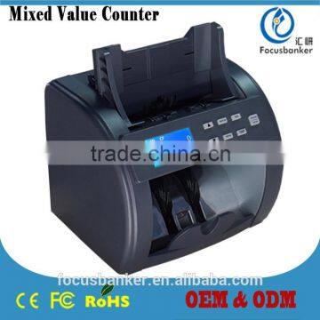 Mixed Bills Currency Counter/Money Counter/Bill Counter with UV,MG/MT,IR Fake Note Detection for USD & EUR & Albanian Lek (ALL)