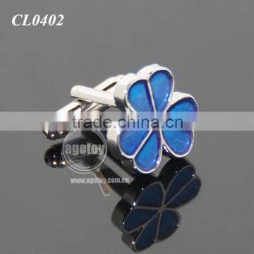 Clover Shaped Cufflink Fashion Enamel Zinc Alloy Sleeve Button Metal Personalize Cuff Links photo-5