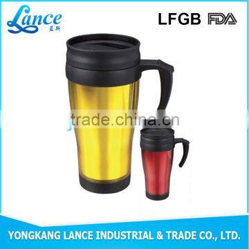 stainless steel coffee travel mug with handle 400ml