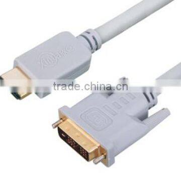 Xinya hot selling gold-plated DVI to HDMI cable 1-20Meter patent design