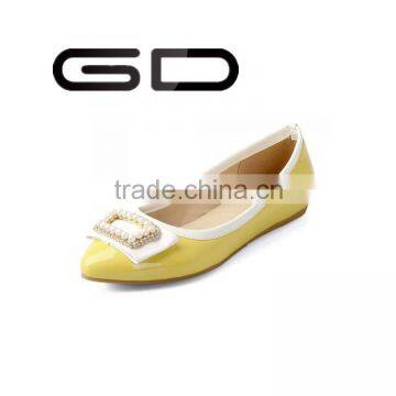 GD trendy mixed colors superior patent leather comfortable flat shoes for women