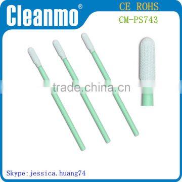 itw texwipe tx743b small alpha cleanroom swabs polyester green handle