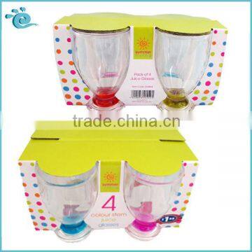 Double color clear Plastic PS plastic juice cup