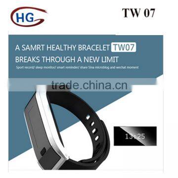 Hot Selling tw 07 Bluetooth Smart Bracelet Intelligent Sports Wristband Sleeping Monitor for Android/IOS Phones