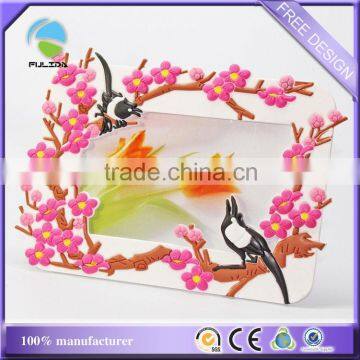 custom Chinese style flowers birds souvenir rubber plastic photo frame