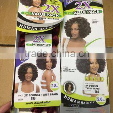 2X Bounce Twist Crochet Wand Curl Braid Hair Extensions Afro Kinky Synthetic Braiding Hair Jumbo Crochet Twist Box Braids Hair photo-4