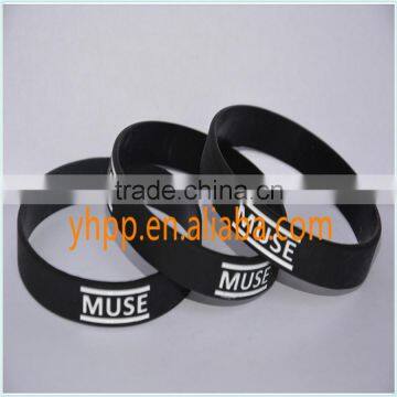 Custom Muse Ink-filled Silicone Debossed Wristband Bracelet for Music Fans                        
                                                Quality Choice