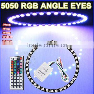 130mm 100mm 120mm 80mm 50mm Factory price with remote control led halo rings 5050 smd angel eyes for angel eyes lighting