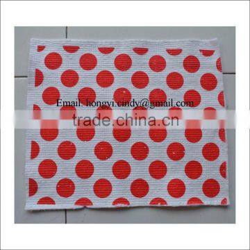 Stitch bonded nonwoven printed cotton cleaning cloth