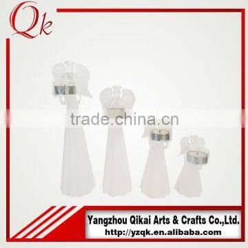 Nice Looking Glass Angels Glass Crafts With Candlestick for Festival Decoration