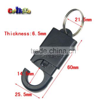 Plastic Snap Hooks With Keychain Split O-rings Cord Hold 5.5mm Backpack Buckles #FLC016-B