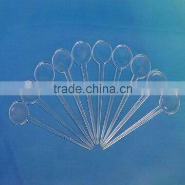 manufacturer 3.3 inch Eco-friendly disposable transparent plastic round head fruit forks bulk production