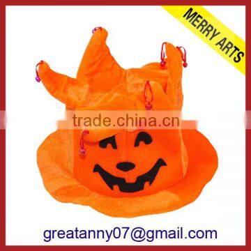 2015 new product Hot Sale Pirate decoration Yellow and Black Halloween Hat With Pumpkin Logo