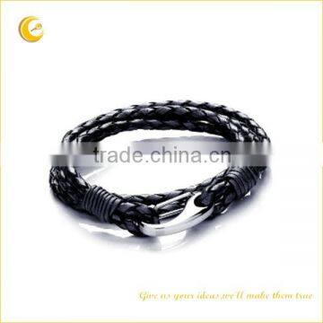 New fashion thick cheap leather bracelet for boys