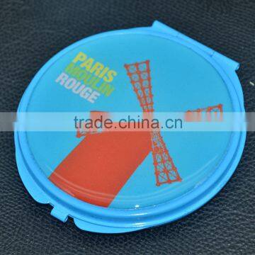 windmill blue metal mini cosmetic mirror