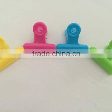 assorted non-transparent colorful plastic spring paper clips